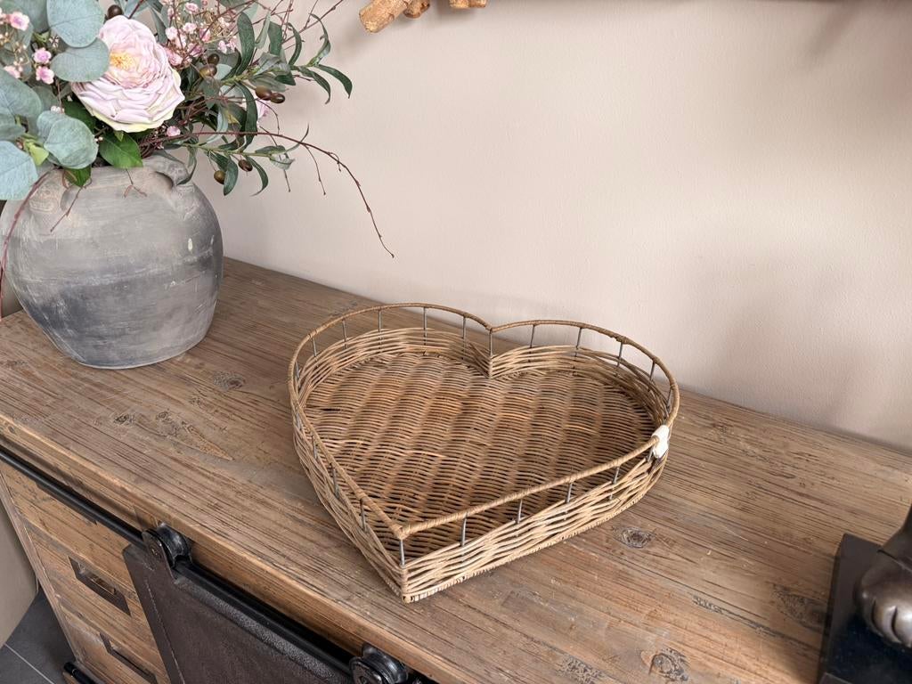 RIVIERA MAISON RATAN HART SCHAAL/FRUITMAND, Ophalen of Verzenden, Zo goed als nieuw, Overige vormen, Riet