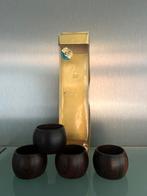 4 Prachtige vintage houten servetringen / vintage Zweeds, Huis en Inrichting, Ophalen of Verzenden, Nieuw