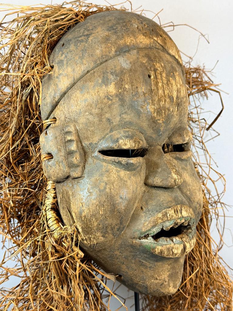 260403 Zeldzaam oud Afrikaans Makonde masker Tanzania., Antiek en Kunst, Ophalen of Verzenden