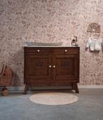 Vintage houten commode met wit marmerenblad babykamer uniek, Kinderen en Baby's, Josièfine, 50 tot 70 cm, Ophalen of Verzenden