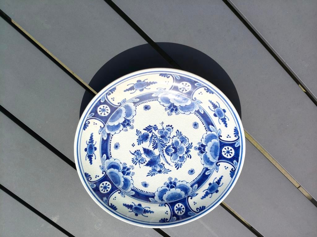 Porceleyne Fles bordje, 22,5 cm dia Brocante Porceleyne Fles, Ophalen of Verzenden