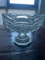 Glazen kristallen schaal op voet, Ophalen of Verzenden