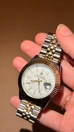 Luxe goud/zilver horloge – elegante designer stijl, Sieraden, Tassen en Uiterlijk, Horloges | Heren, Overige merken, Gebruikt