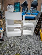 Twee witte bijzettafeltjes, Huis en Inrichting, Tafels | Bijzettafels, Ophalen