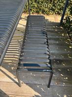 Hay palissade tuin eetbank zwart metaal L116xB36xB46, Ophalen of Verzenden, Zo goed als nieuw, Metaal