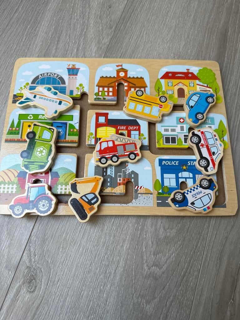 Voertuigen schuif bord puzzel, Ophalen of Verzenden, Zo goed als nieuw