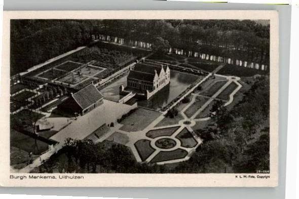 Uithuizen Burgh Menkema KLM Luchtfoto jaren 30, Verzenden, 1920 tot 1940, Ongelopen, Groningen