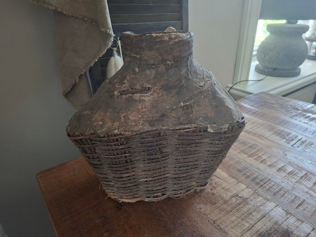 Leemmand voor sober interieur, Huis en Inrichting, Ophalen, Rond, Riet