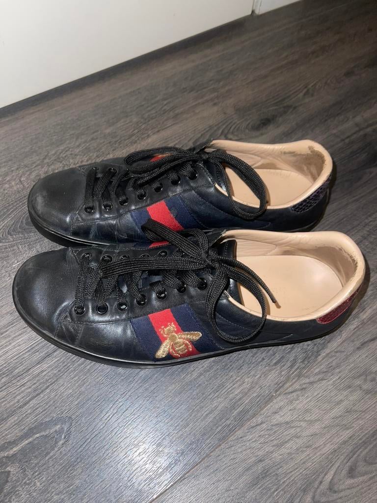 Gucci Ace Sneakers - Origineel/Goede Conditie, Zwart, Ophalen of Verzenden, Gedragen, Veterschoenen