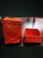 Plastic gevlochten manden., Ophalen of Verzenden, Rond, Riet