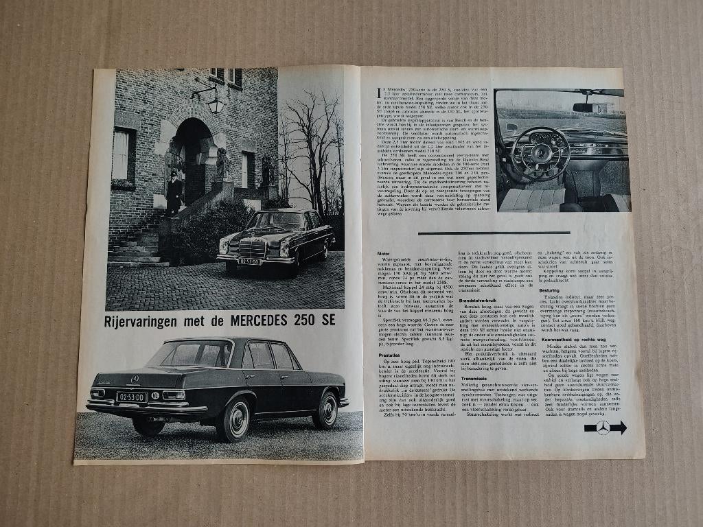 Auto Test (uit oud tijdschrift) Mercedes 250SE/ W108 (1967, Verzenden, Gebruikt, Auto's