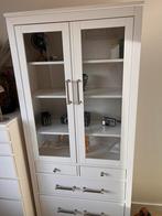 IKEA vitrinekast/ servieskast met opberglades wit, Huis en Inrichting, Kasten | Vitrinekasten, Ophalen, Gebruikt, Met deur(en)