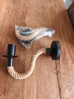 2 NIEUWE landelijke stoere wandlampjes touw en zwart ijzer, Ophalen of Verzenden, Nieuw