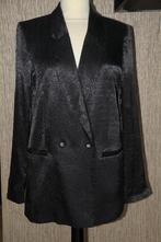 Mooie zwarte satijnen blazer van H&M, maat S, ZGAN!!, H&M, Zwart, Ophalen of Verzenden, Zo goed als nieuw