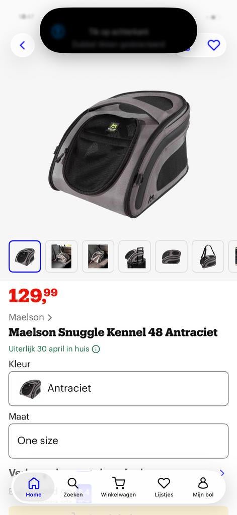 Maelson tas/reistas/vliegtuigtas kleine hond, Dieren en Toebehoren, Ophalen of Verzenden, Zo goed als nieuw