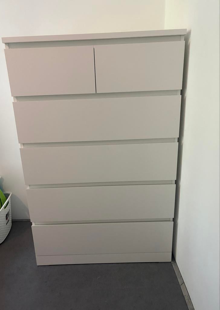IKEA MALM ladekast - wit met 6 laden, Ophalen, Gebruikt, 5 laden of meer, 100 tot 150 cm