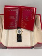 Cartier de Must horloge met leren band, Overige merken, Polshorloge, Ophalen of Verzenden, Zilver