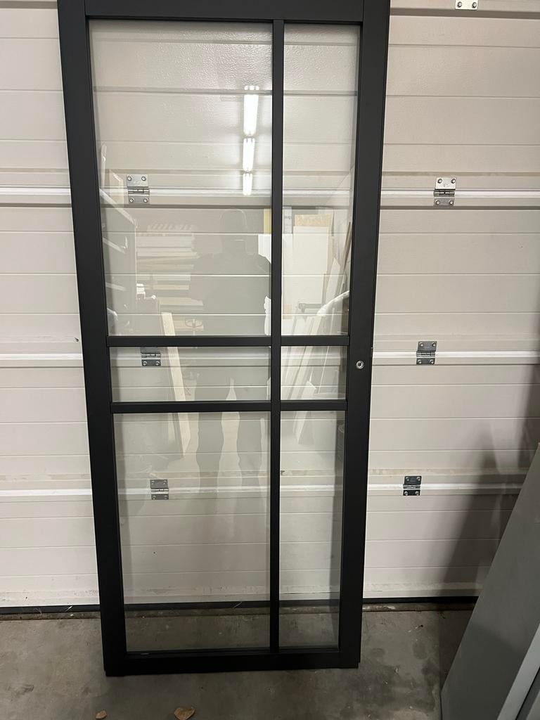 Svedex opdek binnendeur met glas, Doe-het-zelf en Verbouw, Deuren en Horren, Gebruikt, Binnendeur, 200 tot 215 cm, 80 tot 100 cm