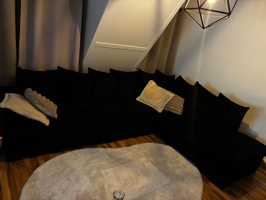 Velvet bankstel zwart, Ophalen of Verzenden, Gebruikt