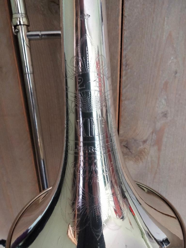 trombone, King, Muziek en Instrumenten, Ophalen, Gebruikt, Tenor, Met koffer