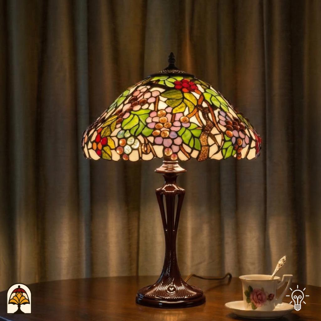 Tiffany lamp 40 cm - Sylva Berria, Ophalen of Verzenden, Zo goed als nieuw, Glas, Minder dan 50 cm