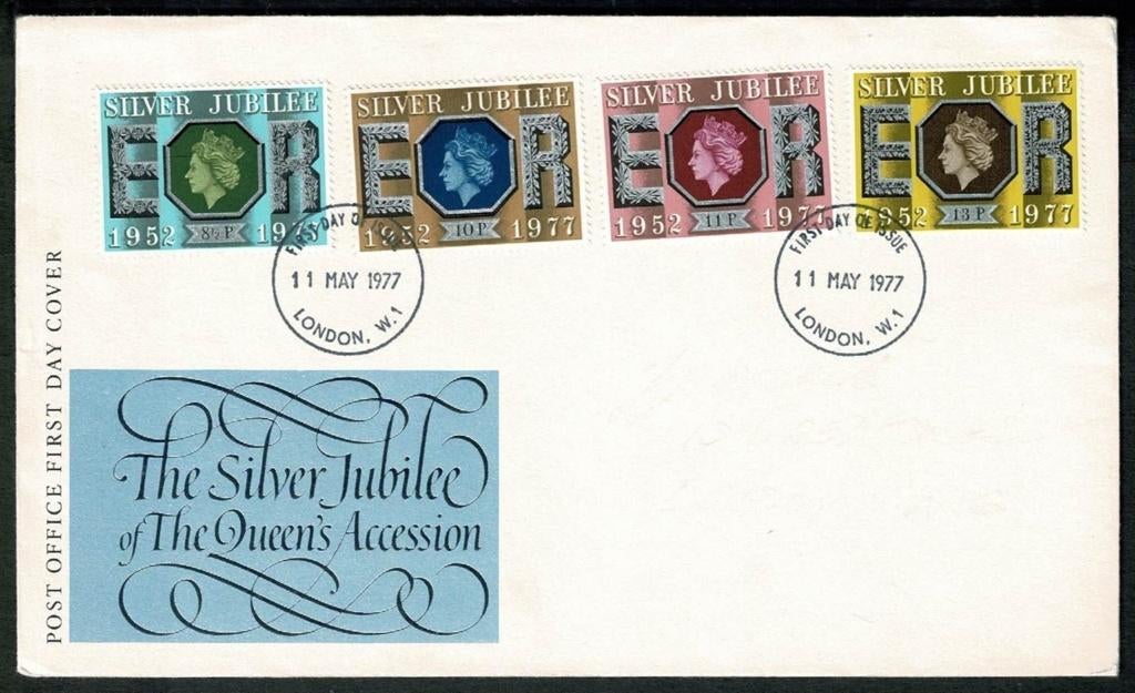 Royalty : Queen Elizabeth II Silver Jubilee 11.5.1977 - FDC, Verzamelen, Ophalen of Verzenden, Buitenland, Kaart, Foto of Prent