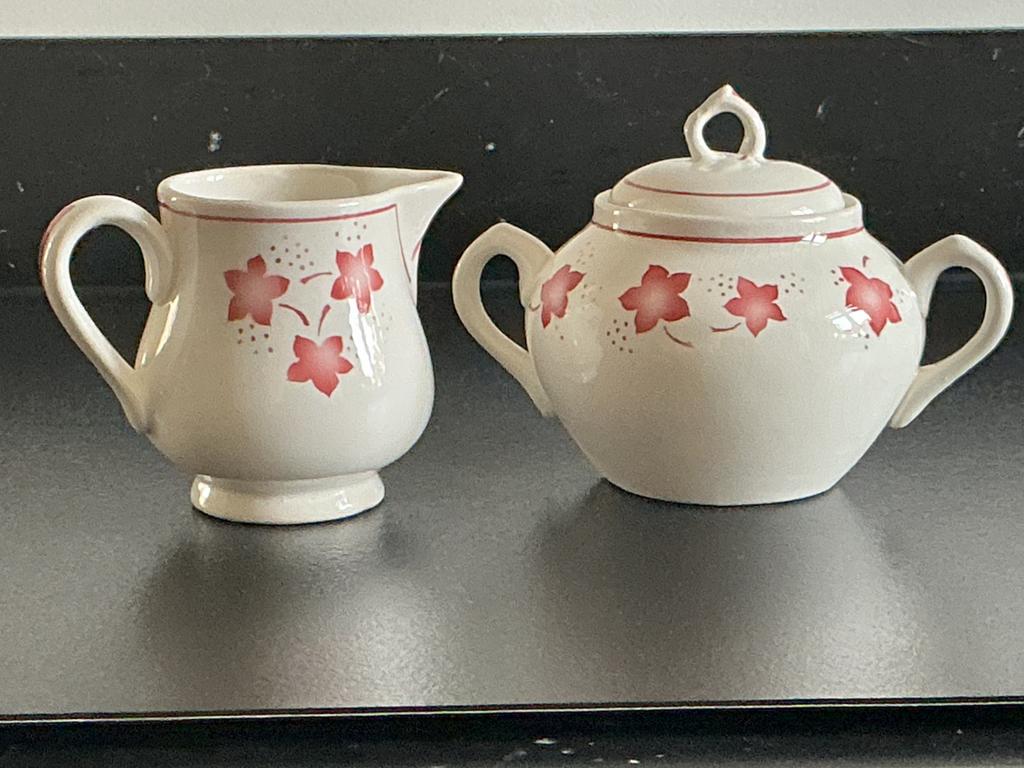 Antieke sukerpot/melkkan Boch Frères La Louviere Belgium, Ophalen of Verzenden