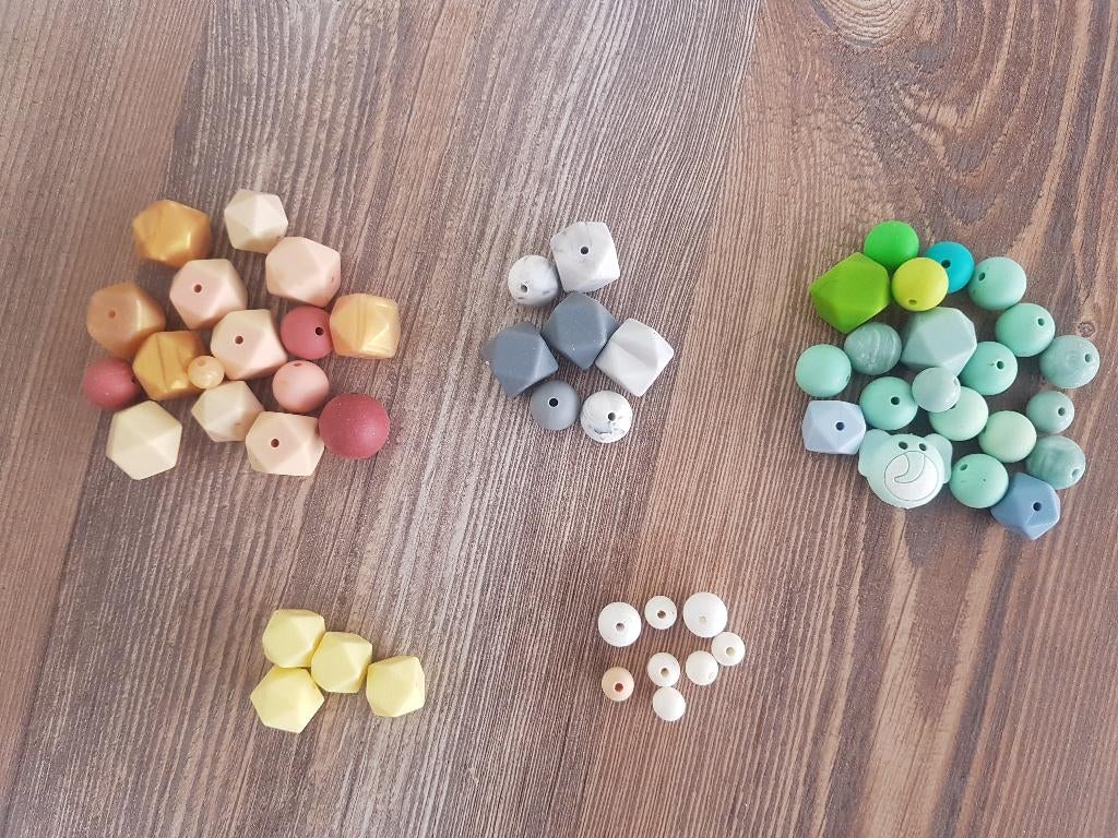 Siliconen kralen Haken Bijtring Rammelaar, Hobby en Vrije tijd, Ophalen of Verzenden, Zo goed als nieuw, Kraal