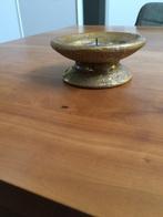 Goudkleurige kandelaar voor stompkaarsen, Ophalen of Verzenden, Zo goed als nieuw, Overige materialen, Minder dan 25 cm