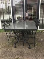 Tuintafel + 4 stoelen, Ophalen, Gebruikt, Rechthoekig, Overige materialen