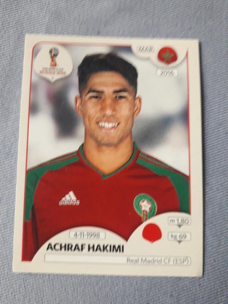 Achraf Hakimi panini, Ophalen of Verzenden, Zo goed als nieuw, Plaatje