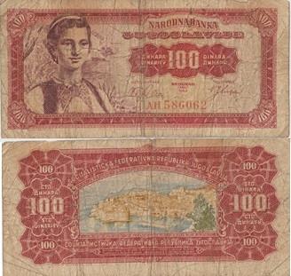 JOEGOSLAVIE 1963 100 dinara #73 G, Postzegels en Munten, Bankbiljetten | Europa | Niet-Eurobiljetten, Verzenden, Joegoslavië, Los biljet