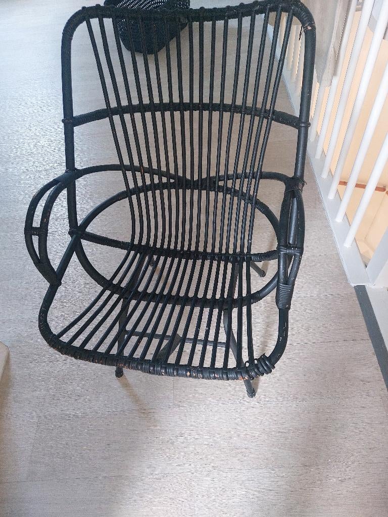 Rotan stoel, Ophalen, Gebruikt, Zwart, Eén
