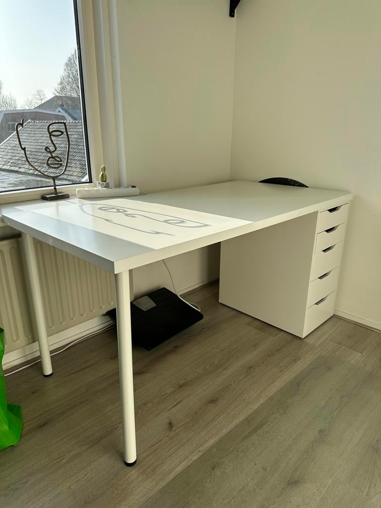 Bureau met ladeblok - 150x75x74 cm, Huis en Inrichting, Ophalen, Gebruikt, Bureau