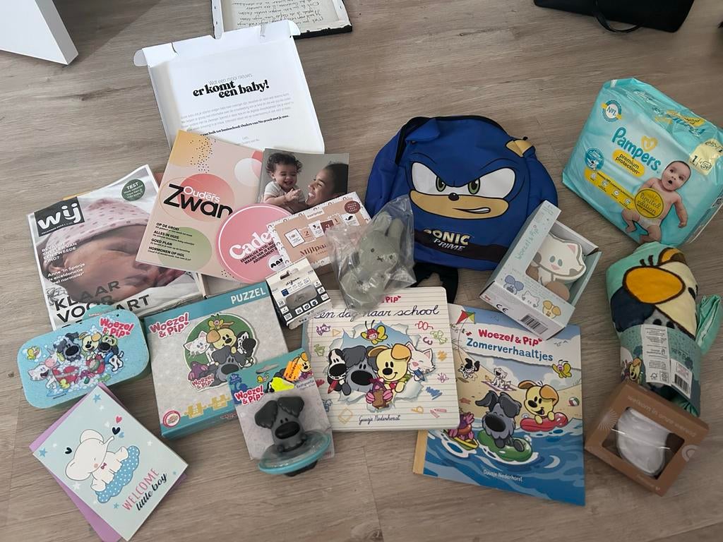 Geboortepakket met Woezel & Pip, Sonic en meer, Ophalen of Verzenden, Nieuw