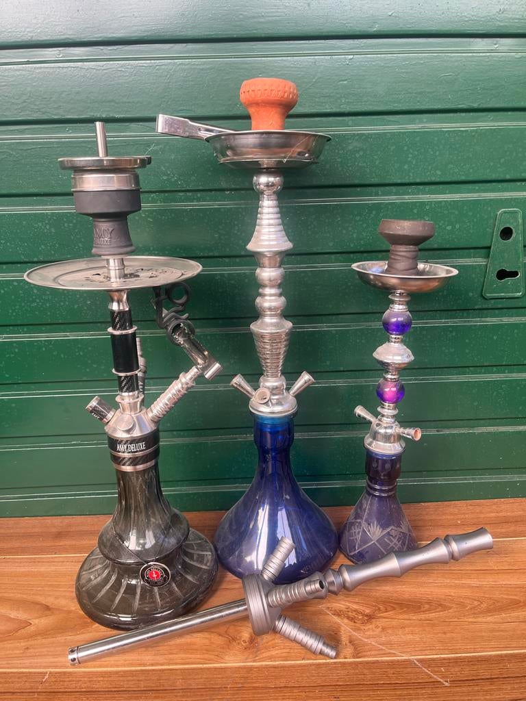 3x waterpijp / shisha set (o.a. Amy Deluxe), Ophalen of Verzenden