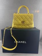 Chanel Flapbag with Handle | in doos met bon | ZGAN | 405039, Ophalen of Verzenden, Zo goed als nieuw, Geel, Handtas