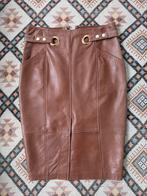 Caroline Biss 40 echt leren rok bruin, Maat 38/40 (M), Bruin, Ophalen of Verzenden, Zo goed als nieuw