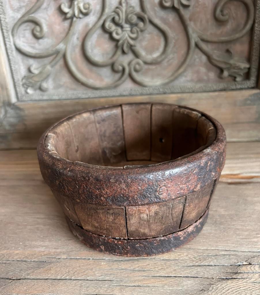 Orgineel oud houten kaasvat, Huis en Inrichting, Woonaccessoires | Schalen en Manden, Ophalen of Verzenden, Zo goed als nieuw