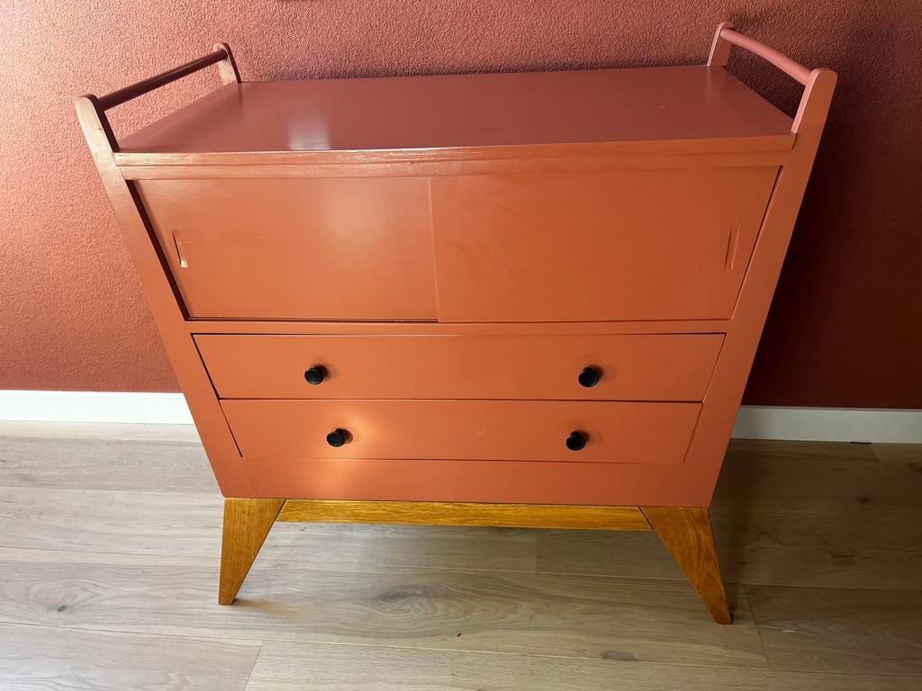 Commode vintage jaren 60, Ophalen, Gebruikt, 50 tot 70 cm, 100 cm of meer