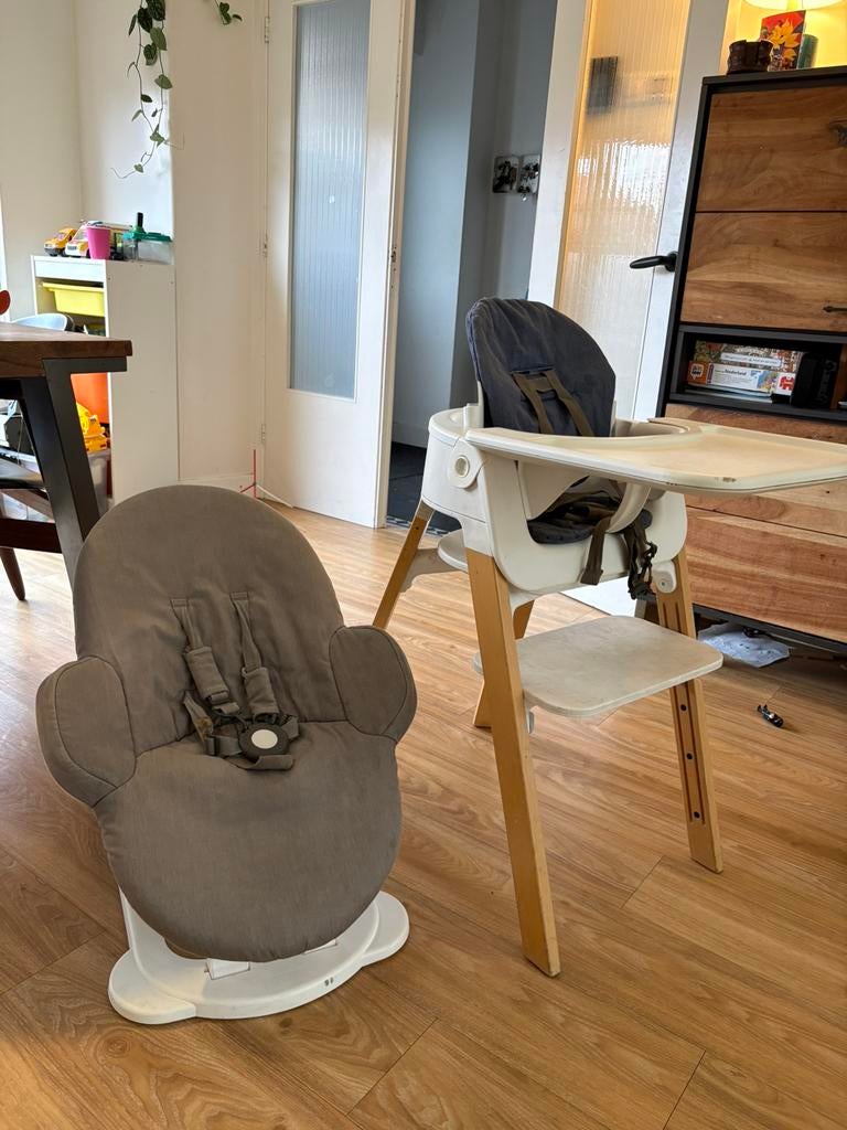 Stokke Steps kinderstoel inclusief wipstoel, Kinderen en Baby's, Kinderstoelen, Ophalen, Gebruikt, Meegroeistoel