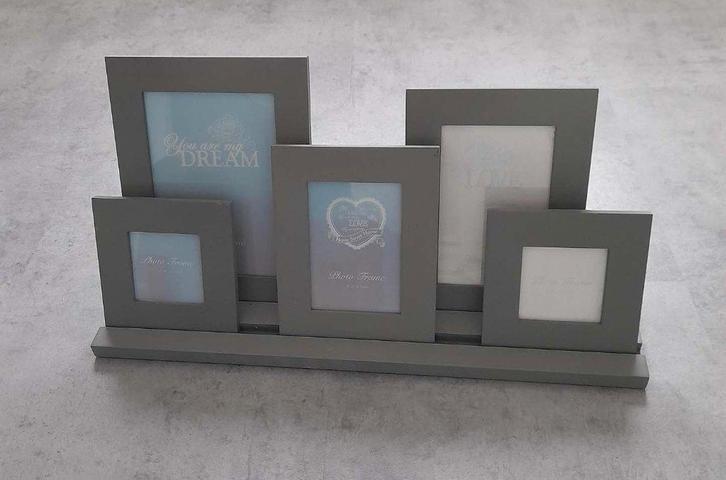 5 houten FOTOLIJSTEN op standaard, Huis en Inrichting, Woonaccessoires | Lijsten, Zo goed als nieuw, Minder dan 50 cm, Minder dan 50 cm