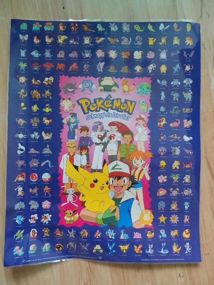 Pokémon poster geplastificeerd, Verzamelen, Posters, Gebruikt, Film en Tv, A1 t/m A3, Rechthoekig Staand, Ophalen