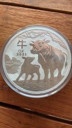 Lunar year of the Ox 2021 zilver 1 kilo, Ophalen of Verzenden, Zilver