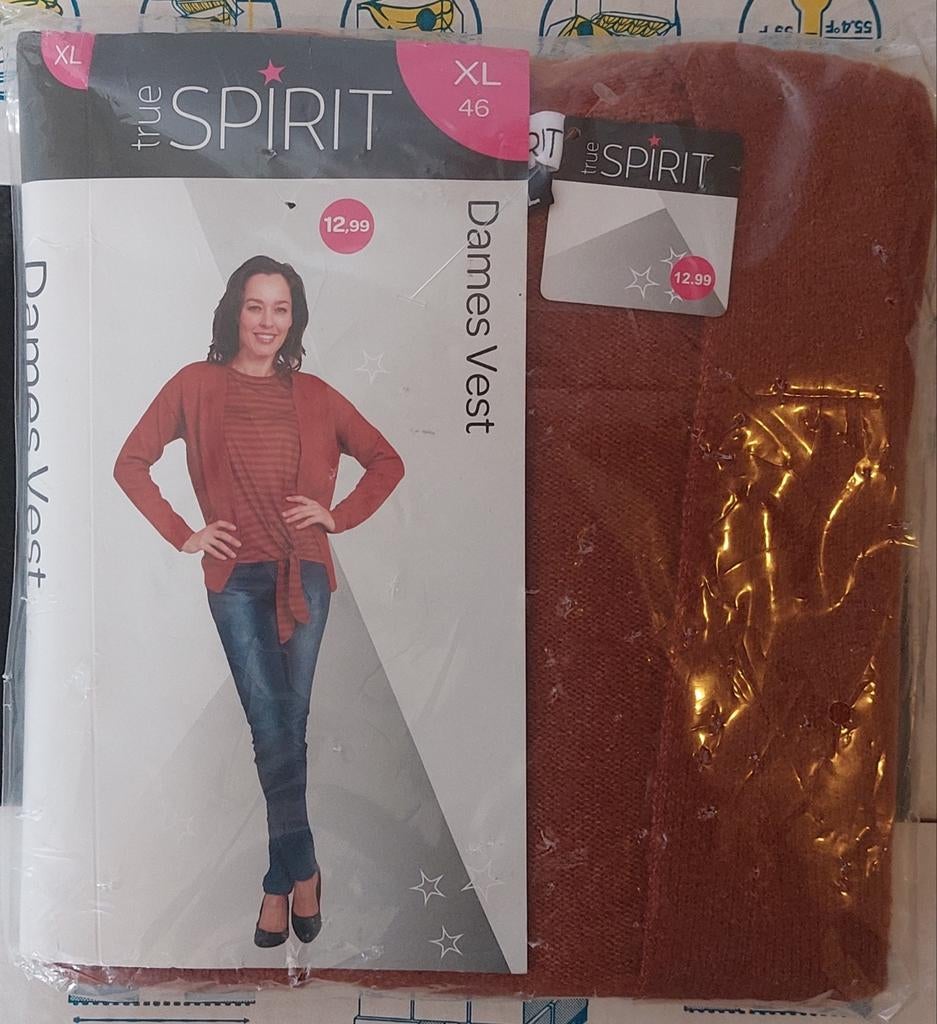 Nieuwe Dames Vest - True Spirit - Maat XL (46), Bruin, Maat 46/48 (XL) of groter, Nieuw, Ophalen of Verzenden