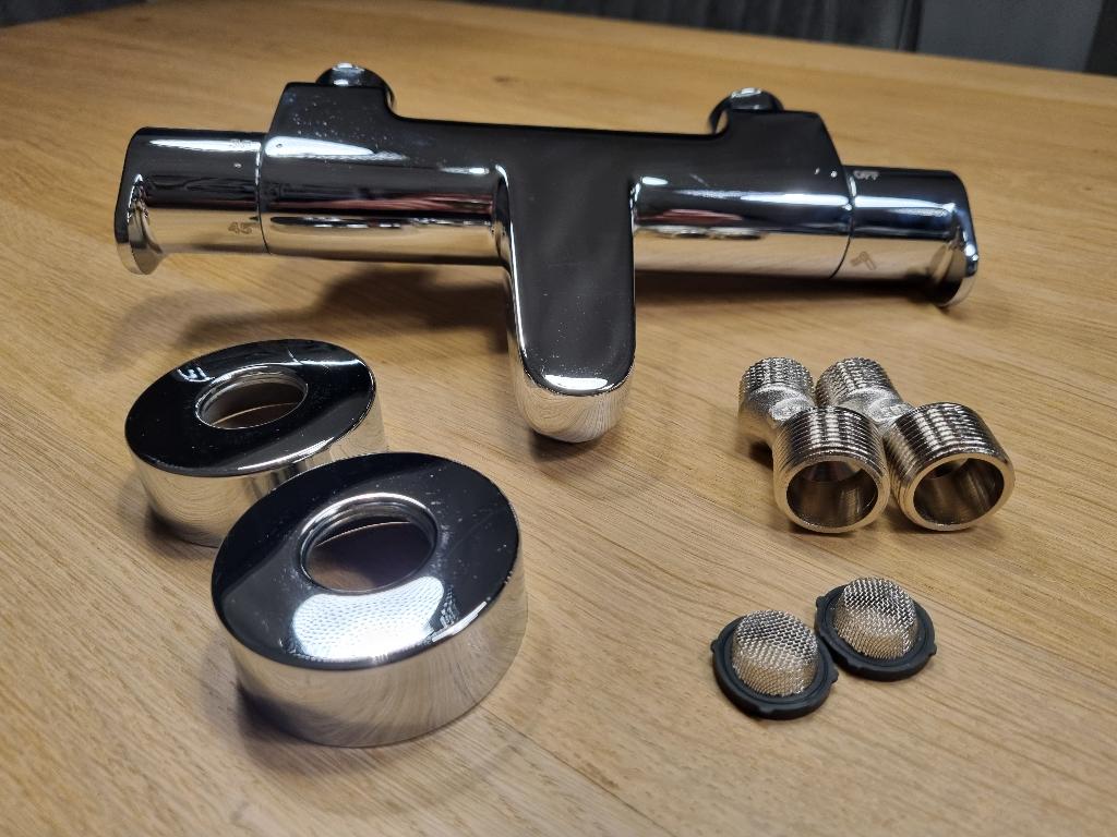 Thermostatische badkraan compleet met handdouche Nieuw, Ophalen of Verzenden, Nieuw, Chroom, Bad