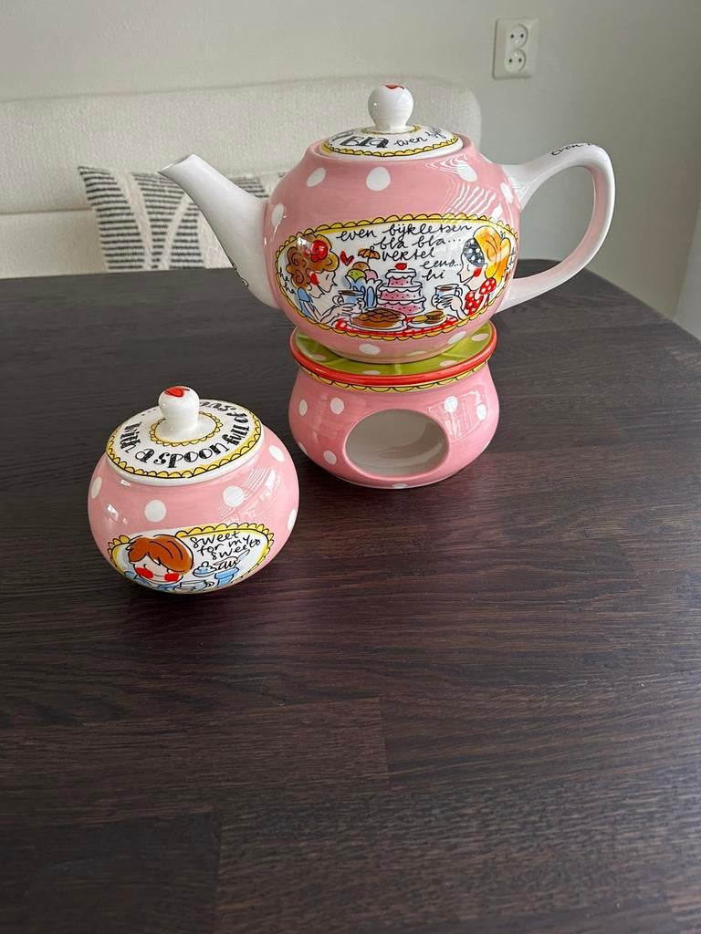 Blond Amsterdam theepot+warmtehouder+suikerpot, Ophalen, Blond Amsterdam, Overige typen, Zo goed als nieuw