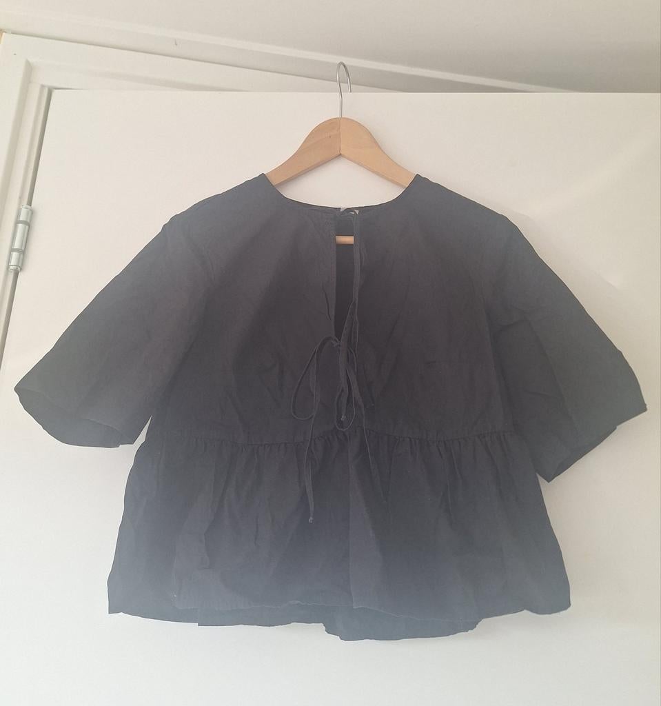 H&M Divided blouse zwart met strikjes, Zwart, H&M Divided, Ophalen of Verzenden, Maat 36 (S)