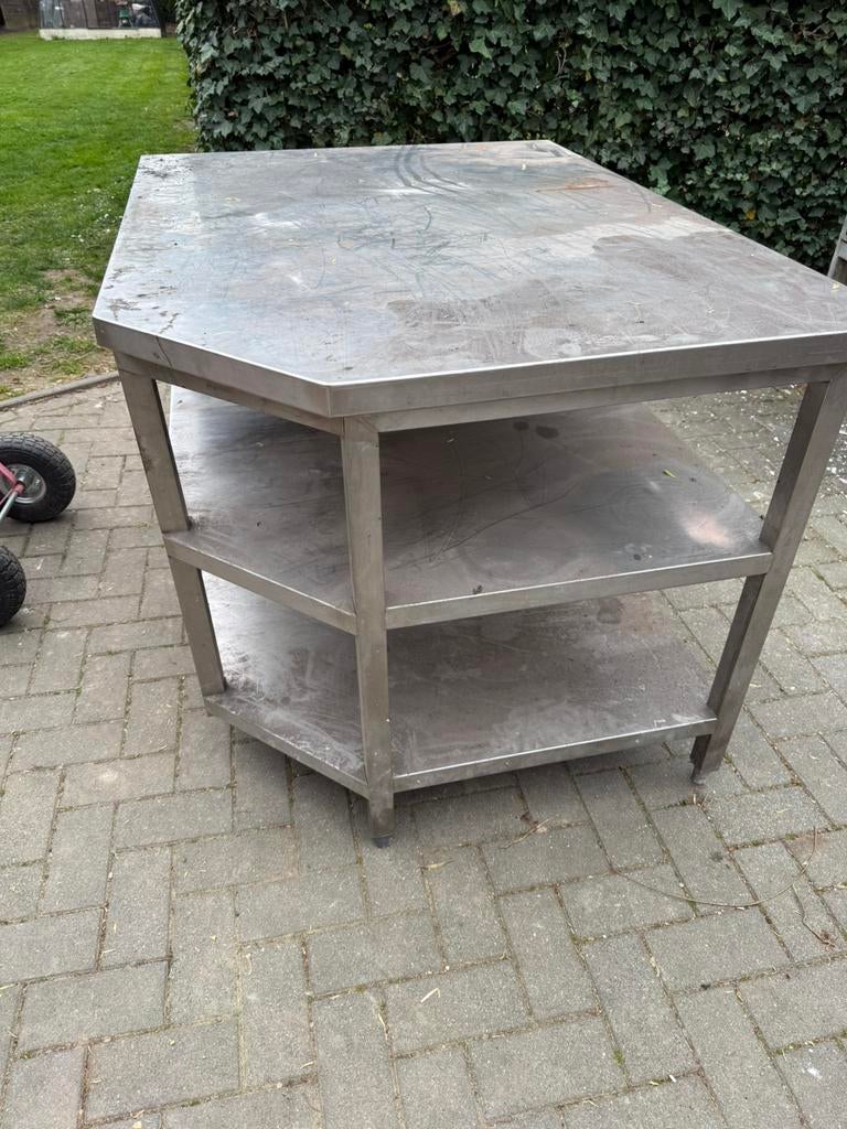 Lastafel, werktafel RVS gebruikt., Doe-het-zelf en Verbouw, Ophalen, Gebruikt