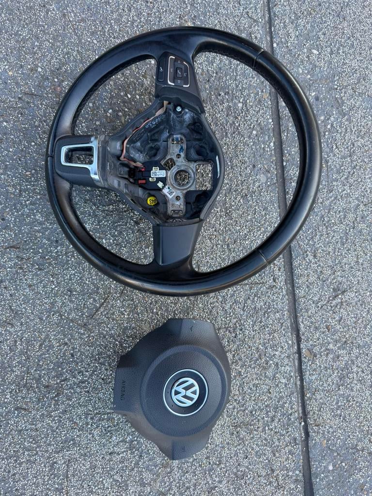 Te koop polo 6r/6c multimedia stuurwiel met airbag, Auto-onderdelen, Besturing, Ophalen of Verzenden, Gebruikt, Volkswagen